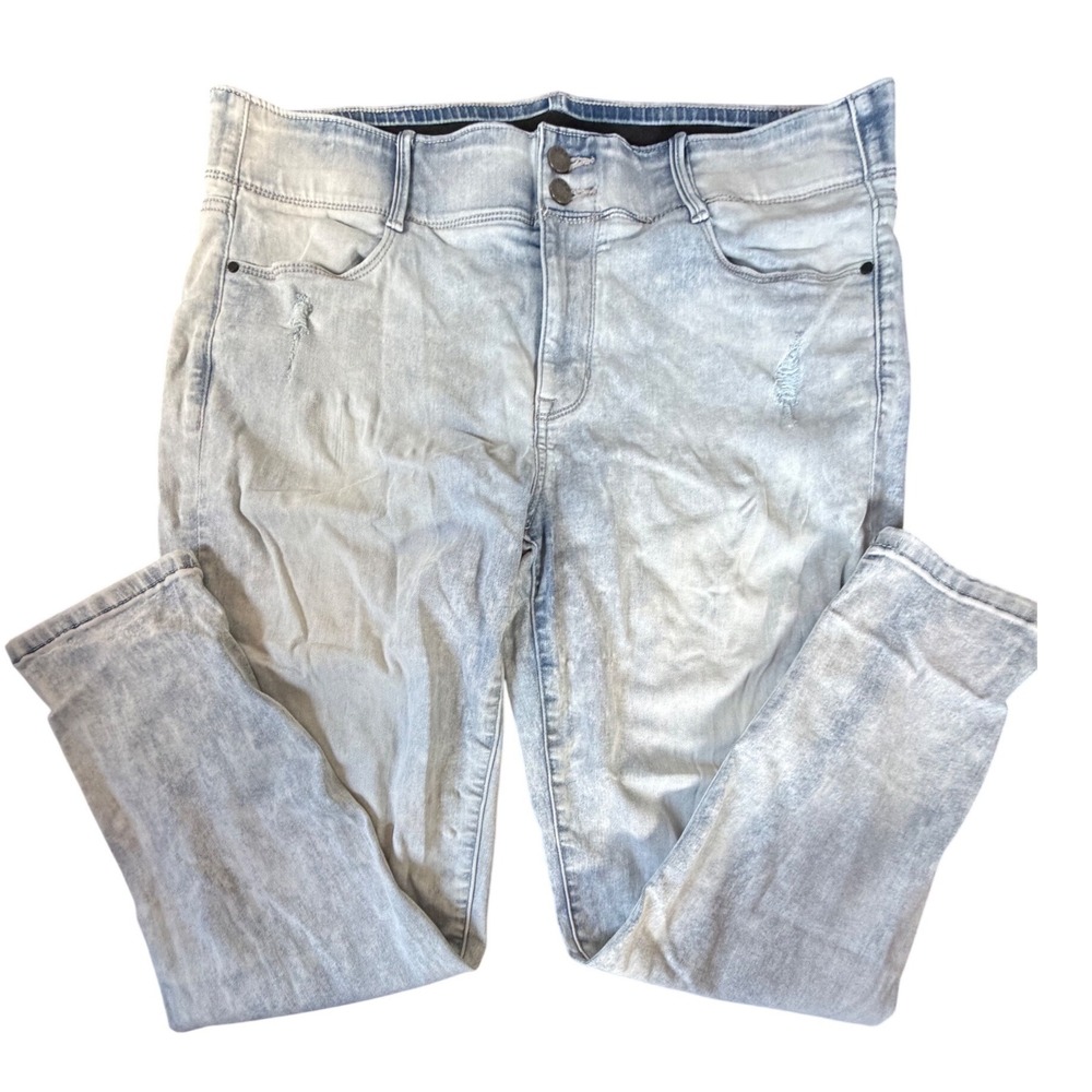 Apt. 9 Womens Light Acid Wash‎ High Rise Ankle Skinny Jeans Blue Size 16